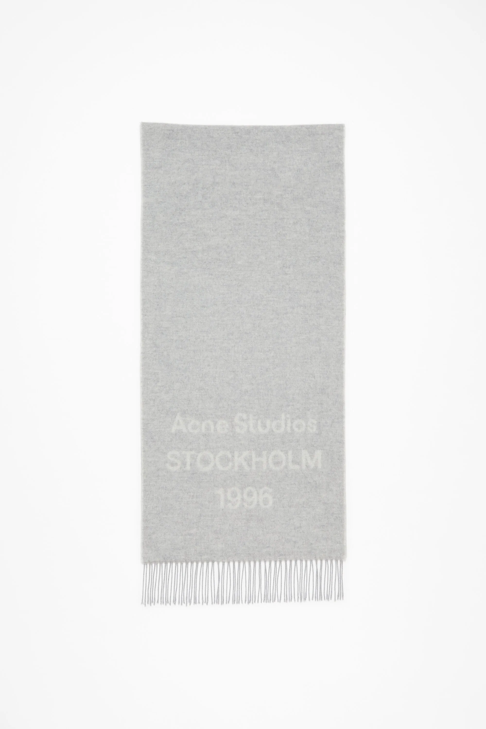 

Шерстяной шарф с логотипом Acne Studios, Light Grey Melange / White