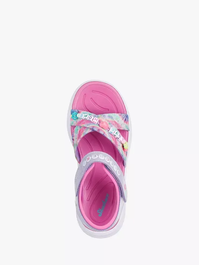 Детские сандалии Jumpsters Tie Dye Bffs с открытым носком, лавандовый/разноцветный Skechers — фото 4