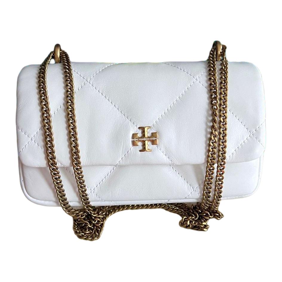

Мини-сумка-лоскутное одеяло Kira Diamond Quilt Flap Bag Blanc TORY BURCH
