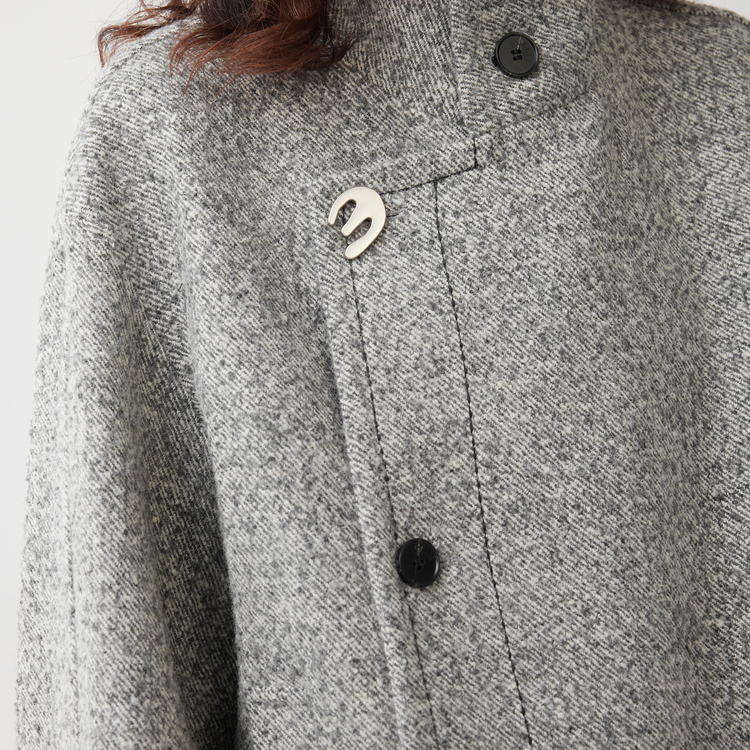 

ELLE Пальто женское Medium Gray с отложным воротником