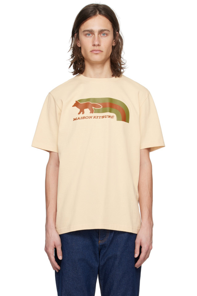 

Футболка Flash fox Maison Kitsuné, цвет wheat
