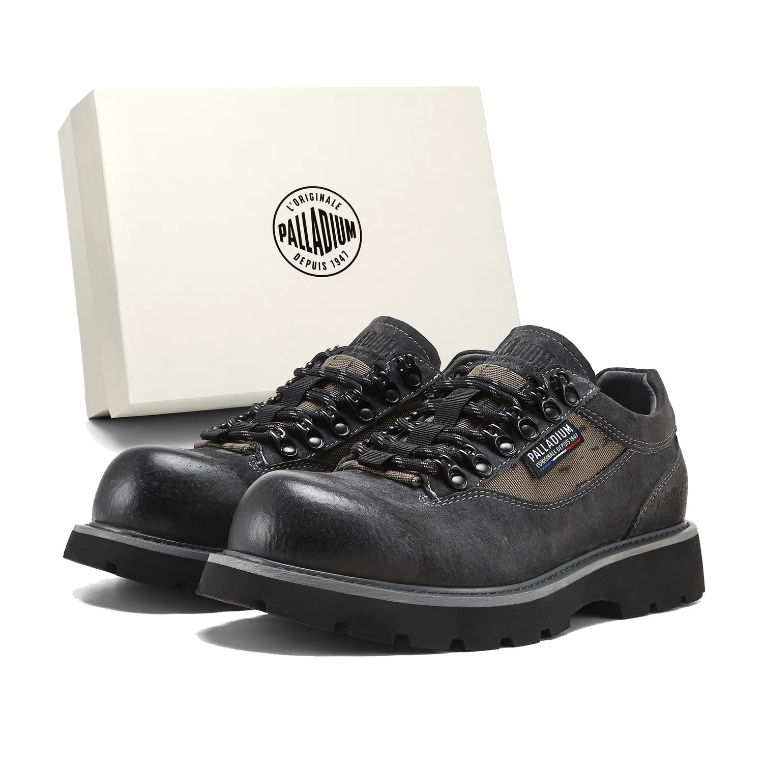 Casual кожаные ботинки Palladium Black Gray
