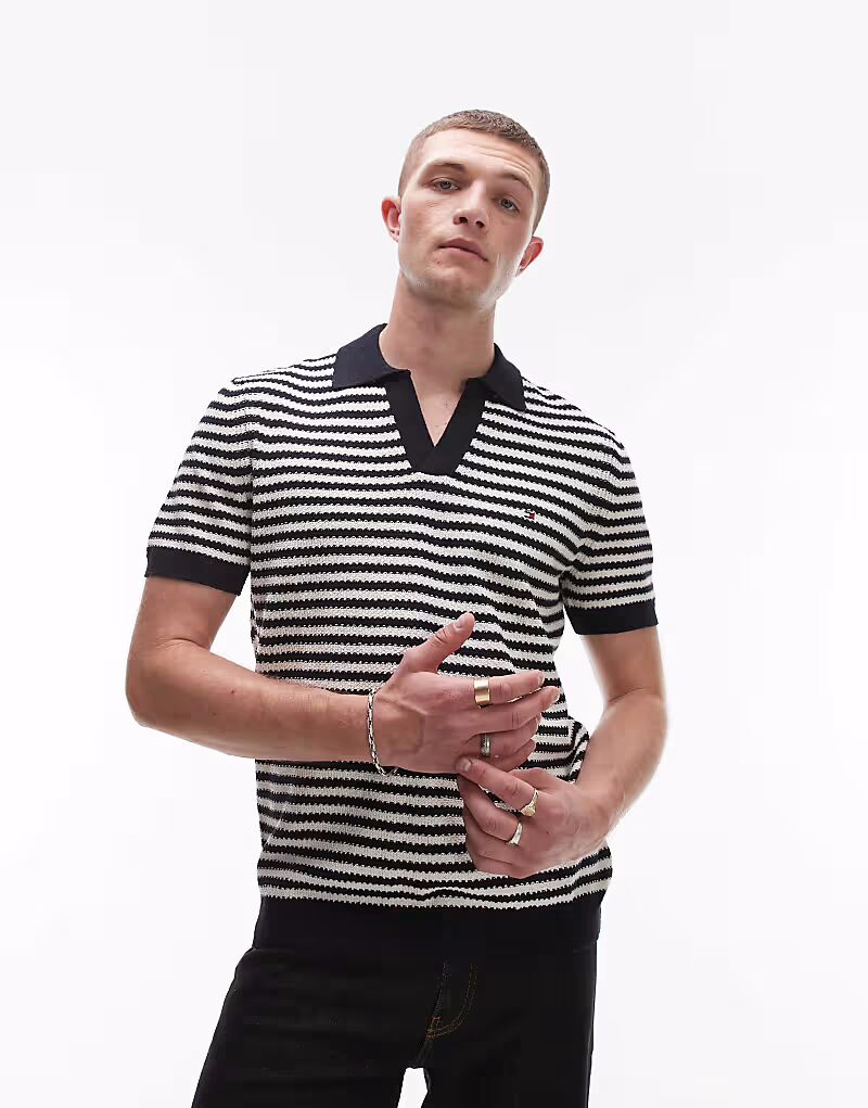 

Текстурированная трикотажная рубашка-поло Tommy Hilfiger Stripe в многоцветном исполнении