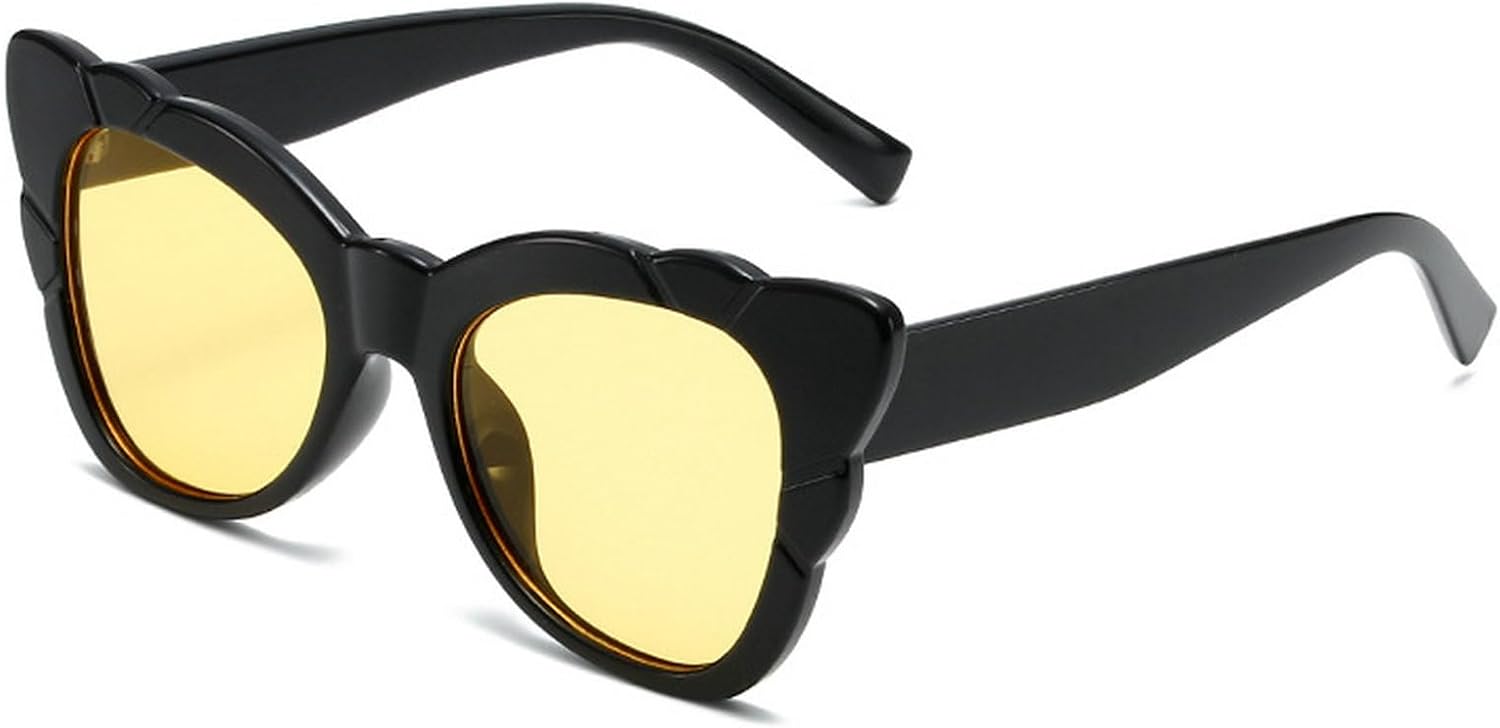 

Модные винтажные солнцезащитные очки «кошачий глаз» для женщин, большие солнцезащитные очки в форме бабочки, стильные, роскошные, с градиентным переходом цвета mincl, Black Yellow