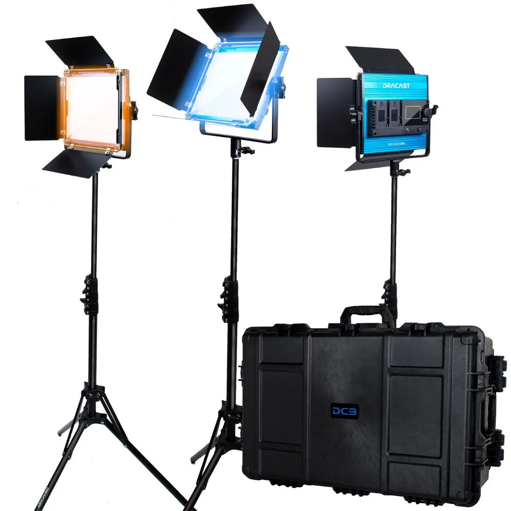 

Двухцветная светодиодная панель Dracast X Series LED500 (дорожный комплект из 3 ламп)