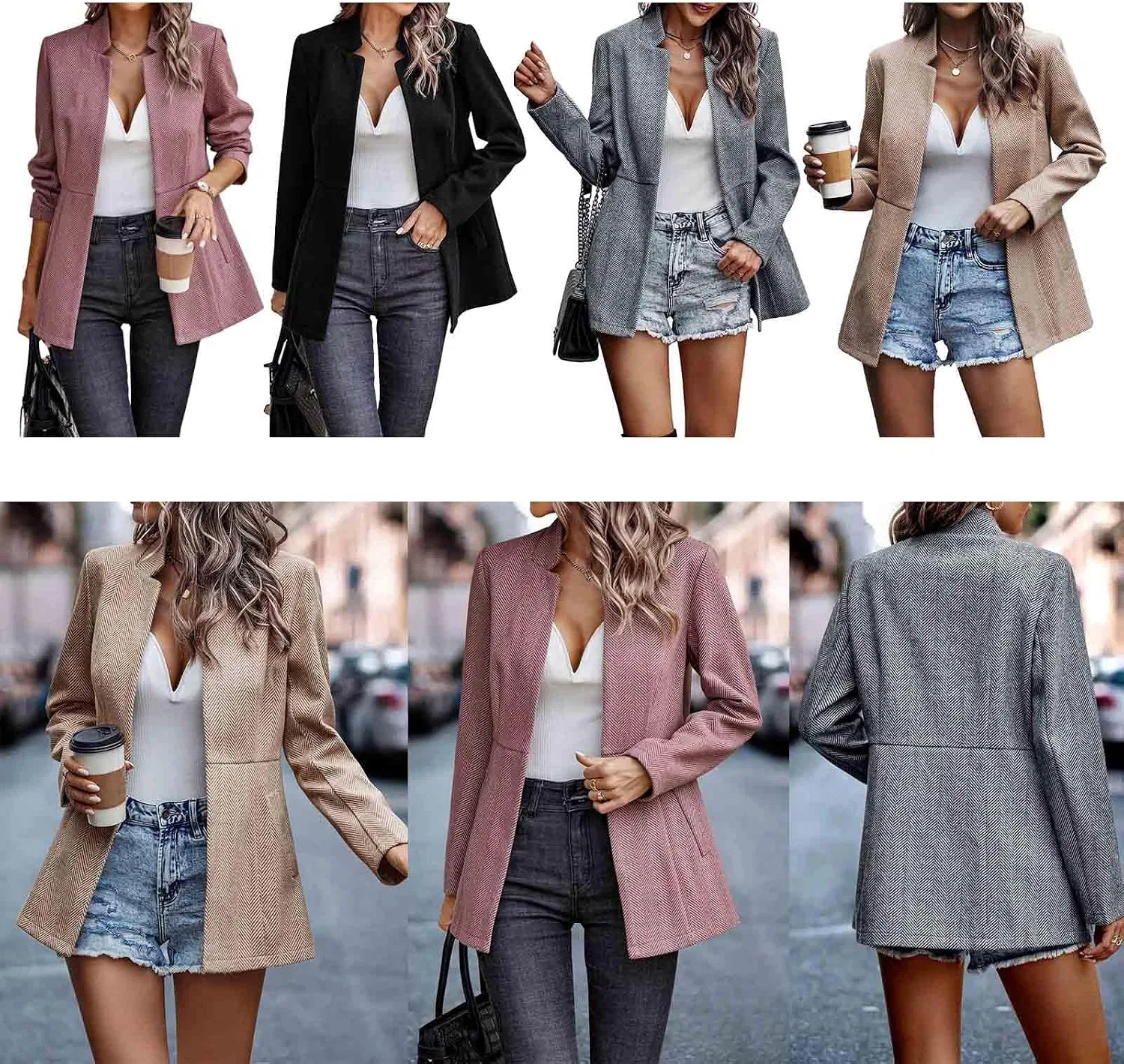 Блуза, длинный рукав, Business Work Office Jacket, темно-красный — фото 3
