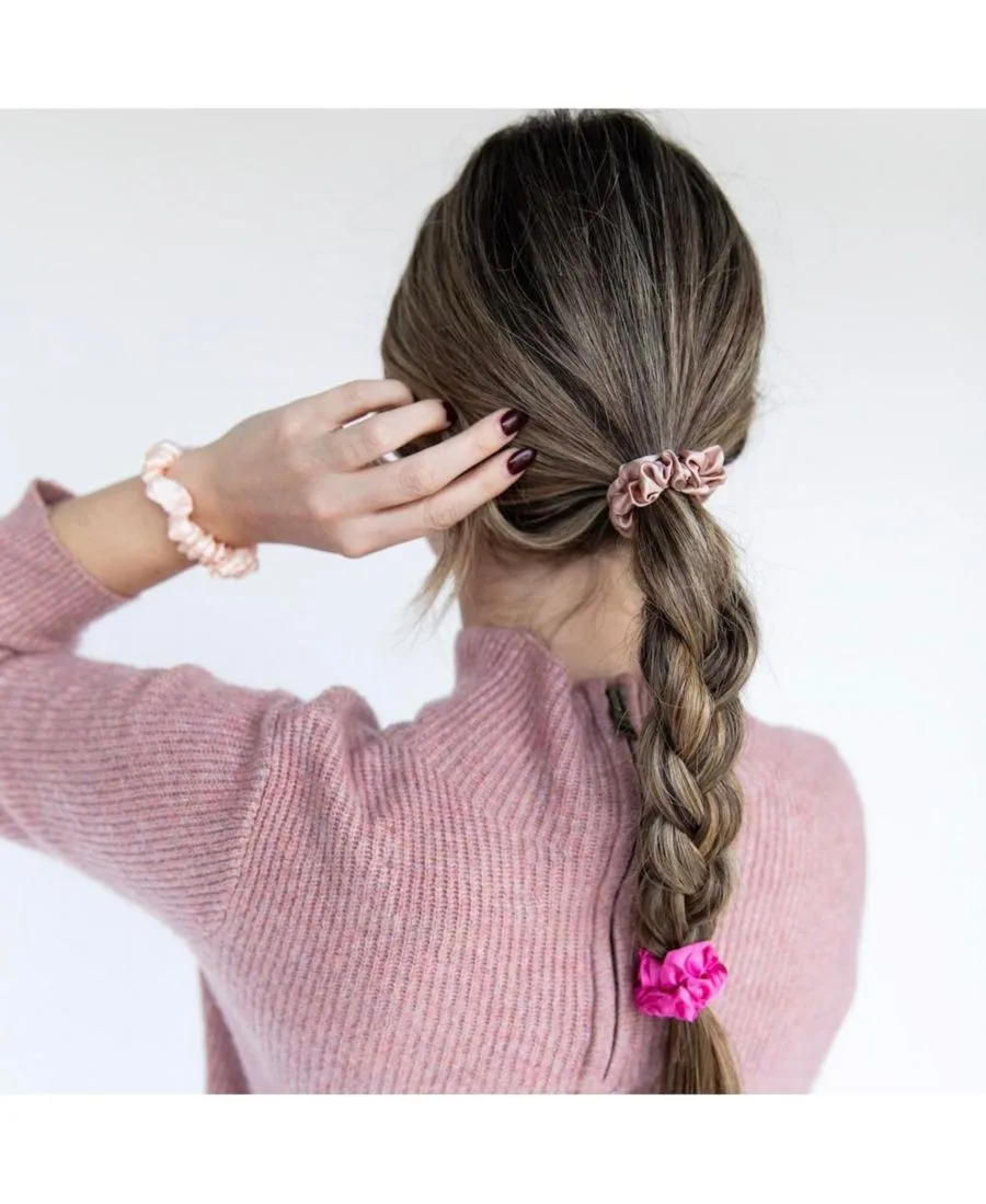 Headbands of Hope Женский набор атласных резинок для волос - ярко-розовый, светло-розовый, сиреневый — фото 3