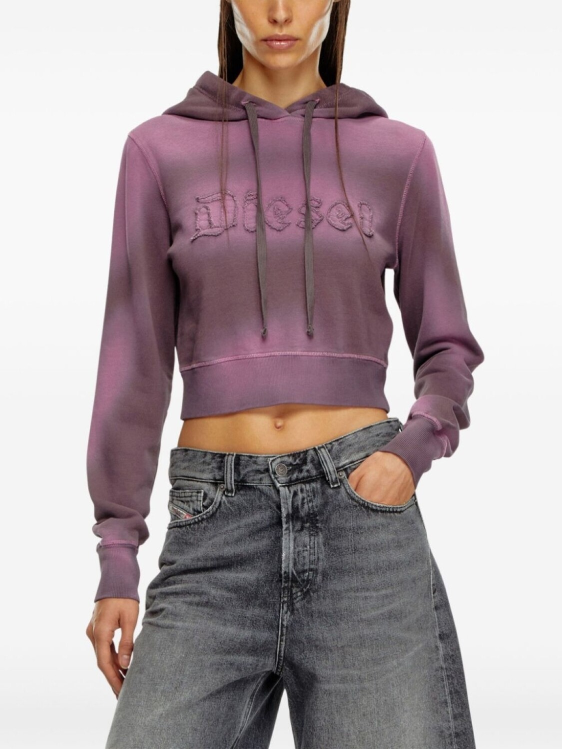 Diesel толстовка с вышитым логотипом F-Slimmy, розовый — фото 3