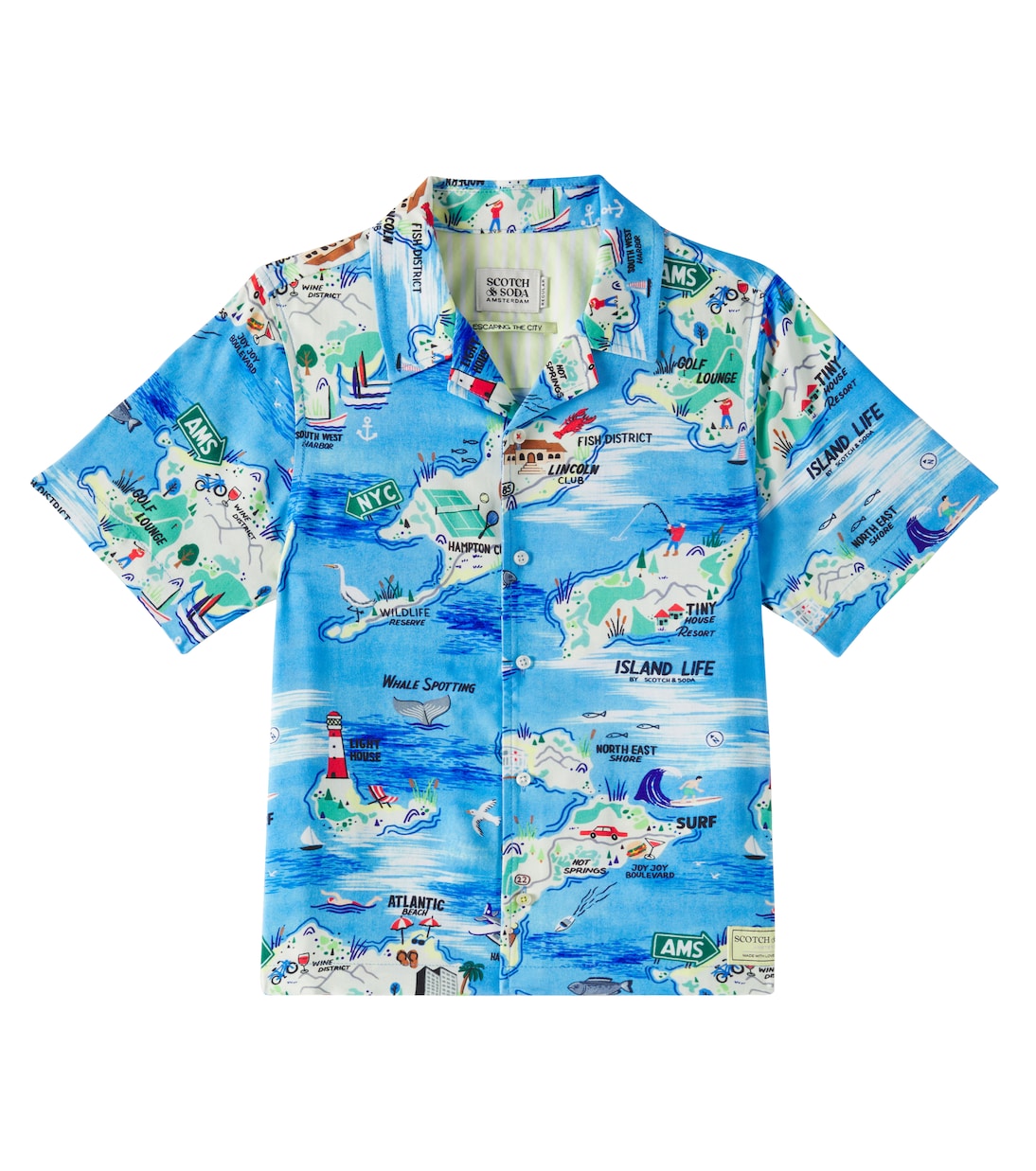 

Рубашка из джерси с принтом Scotch & Soda Kids, темно-синий