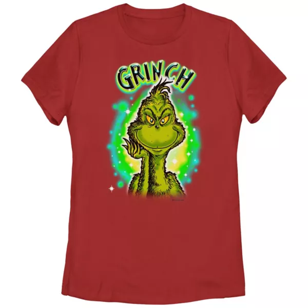 

Футболка с аэрографическим принтом Dr Seuss для подростков Grinch, красный