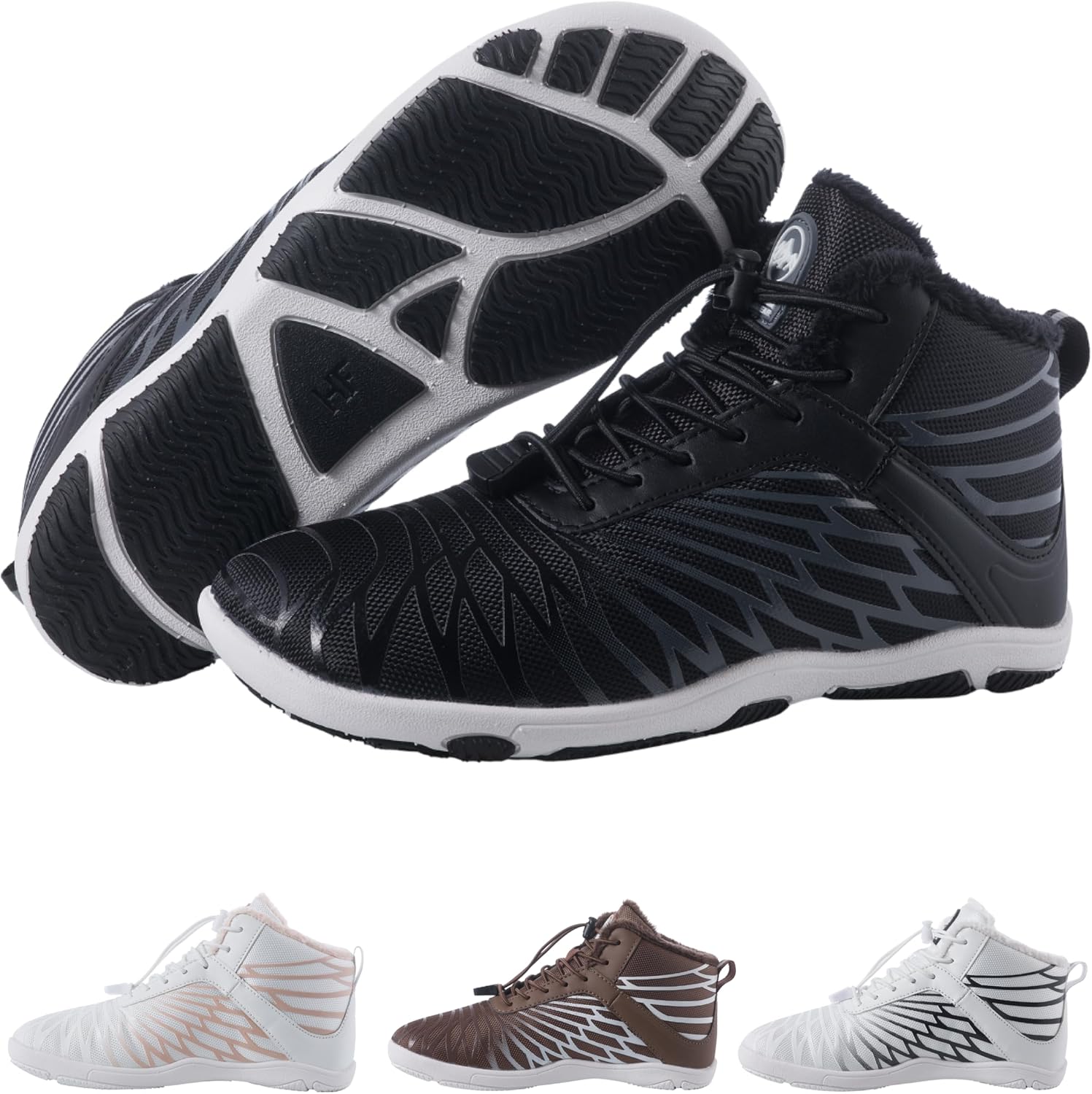 

Зимние ботинки для походов Hike Footwear HF Barefoot - Эргономичные поддерживающие зимние ботинки для походов, подошва с нулевым перепадом, широкая носочная часть, инновационный дизайн, унисекс, черный