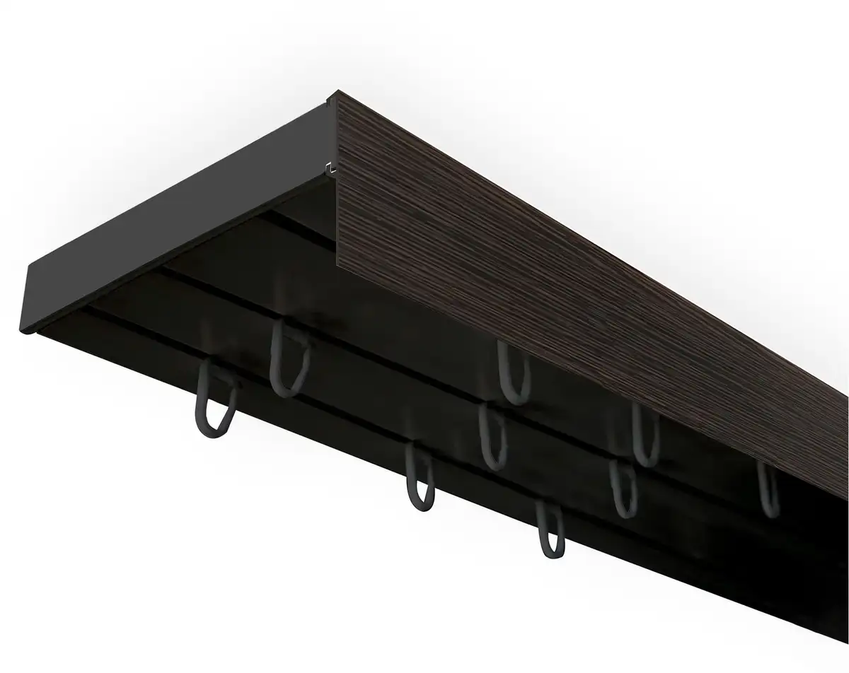 

SN DECO GROUP Карниз для штор "Карниз SH (1) с панелью 5 см", 3 направляющие, фиксированный размер 600 см, черный