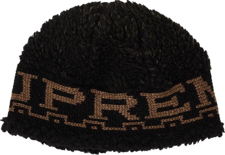 

Шапка Supreme Sherpa Logo 'Black', черный