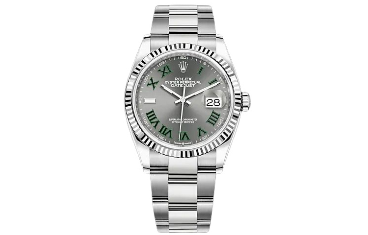 

ROLEX Часы Log Series Automatic Mechanical Movement Women's Watch 36mm Gray Dial Oystersteel Case Oystersteel Strap