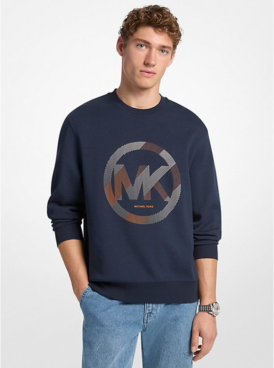 

Свитшот из хлопкового микса с логотипом и принтом Michael Kors, синий
