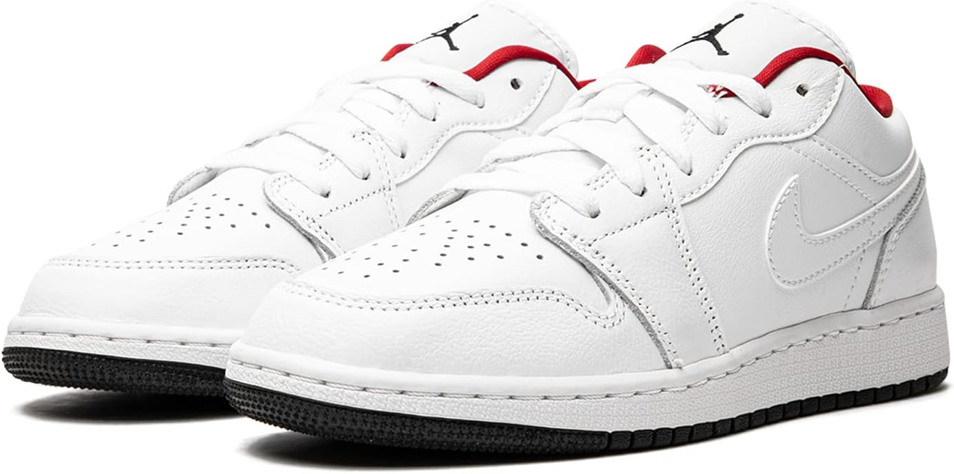 Детские кроссовки Nike Air Jordan 1 Low для школы, белый/красный — фото 2