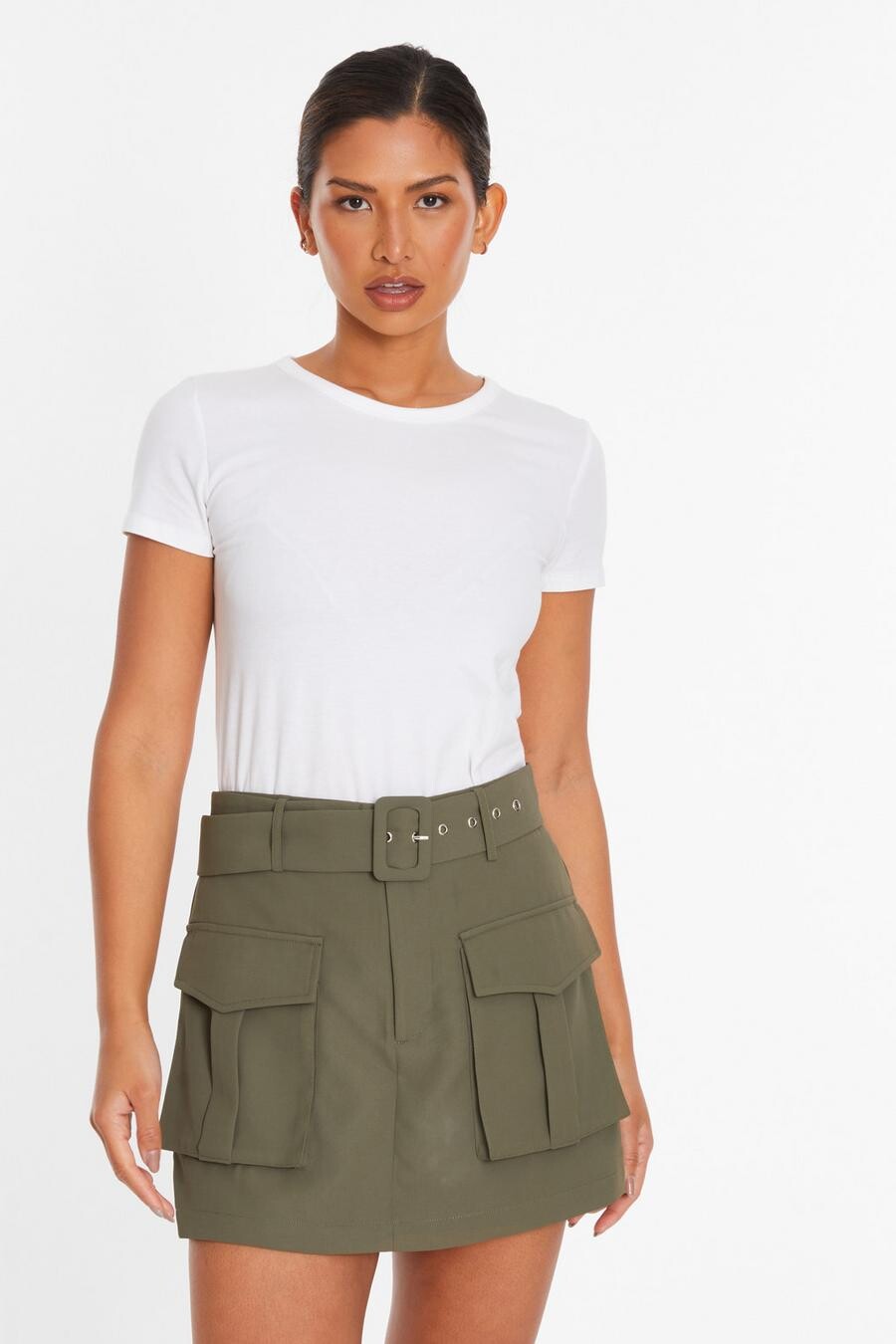 

Юбка-карго цвета хаки с поясом QUIZ Clothing