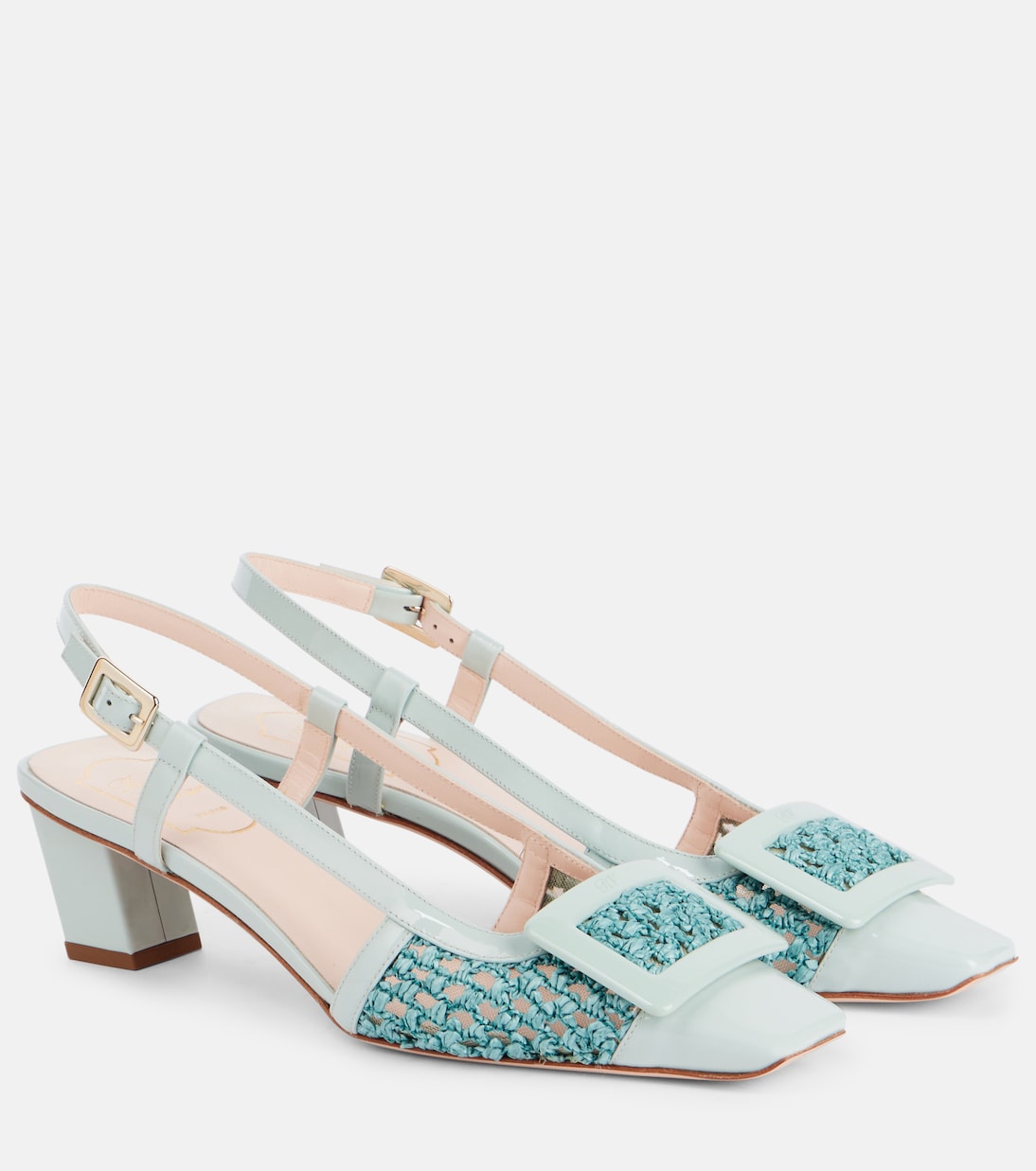 Belle Vivier 45 крючком кожаные босоножки на шпильке с ремешком Roger Vivier, Mysotys+Cloud+Carne