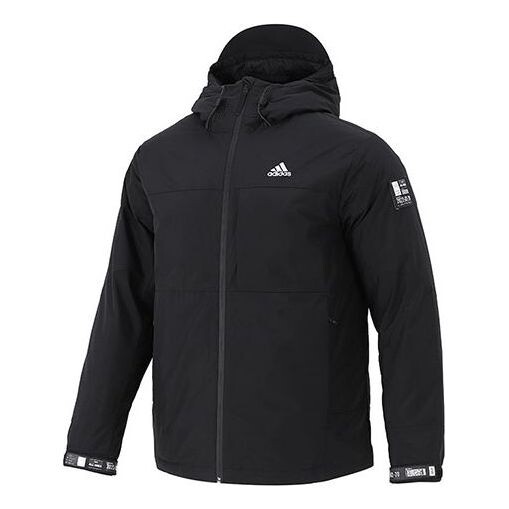 

Пуховик adidas Snw Down Jkt Drawstring hooded Casual Stay Warm Down Jacket Black, мультиколор
