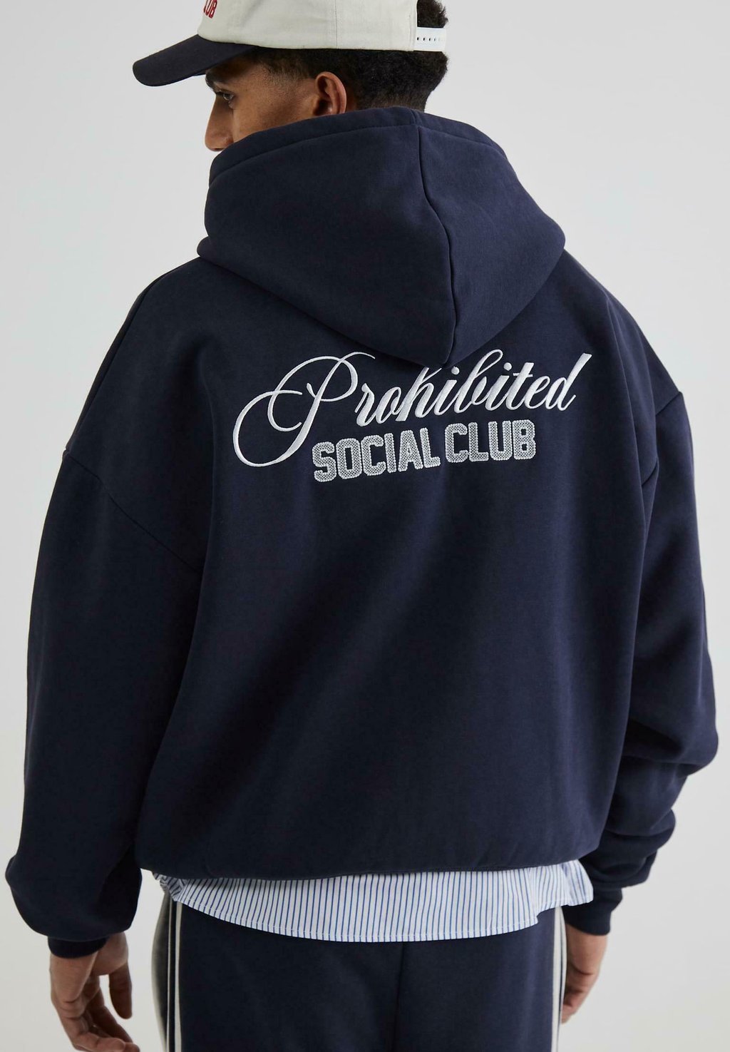 

Толстовка на молнии HOODIE PROHIBITED, темно-синий