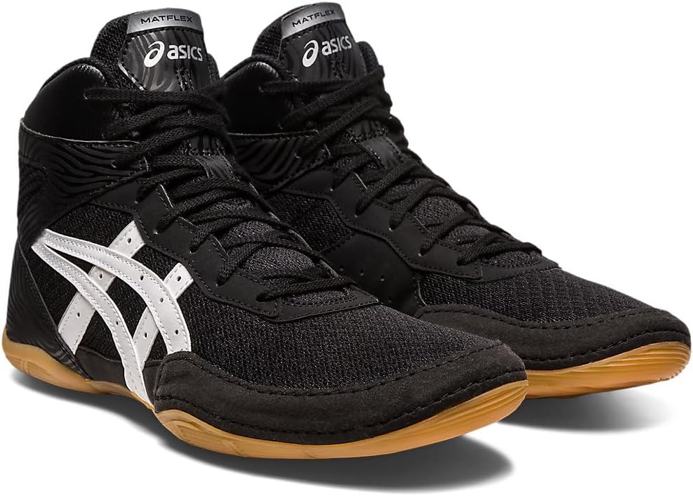 Мужские борцовские кроссовки Asics Matflex 7, белый/черный — фото 2