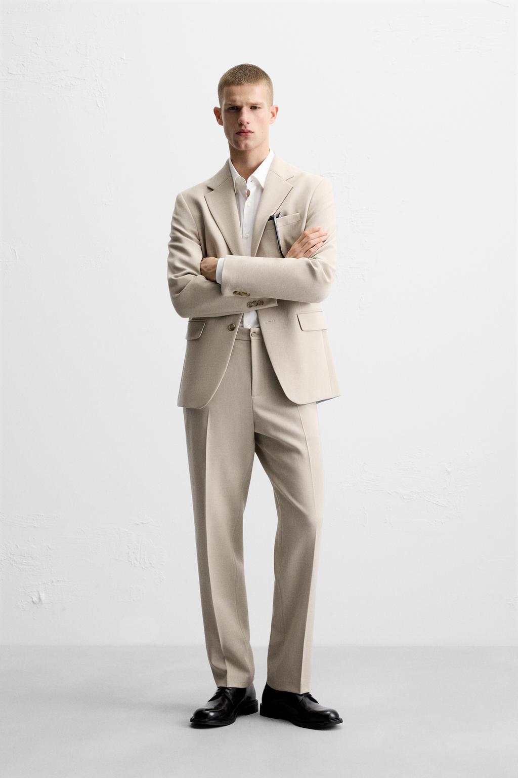 

Облегающие костюмные брюки ZARA, цвет Sand/Marl