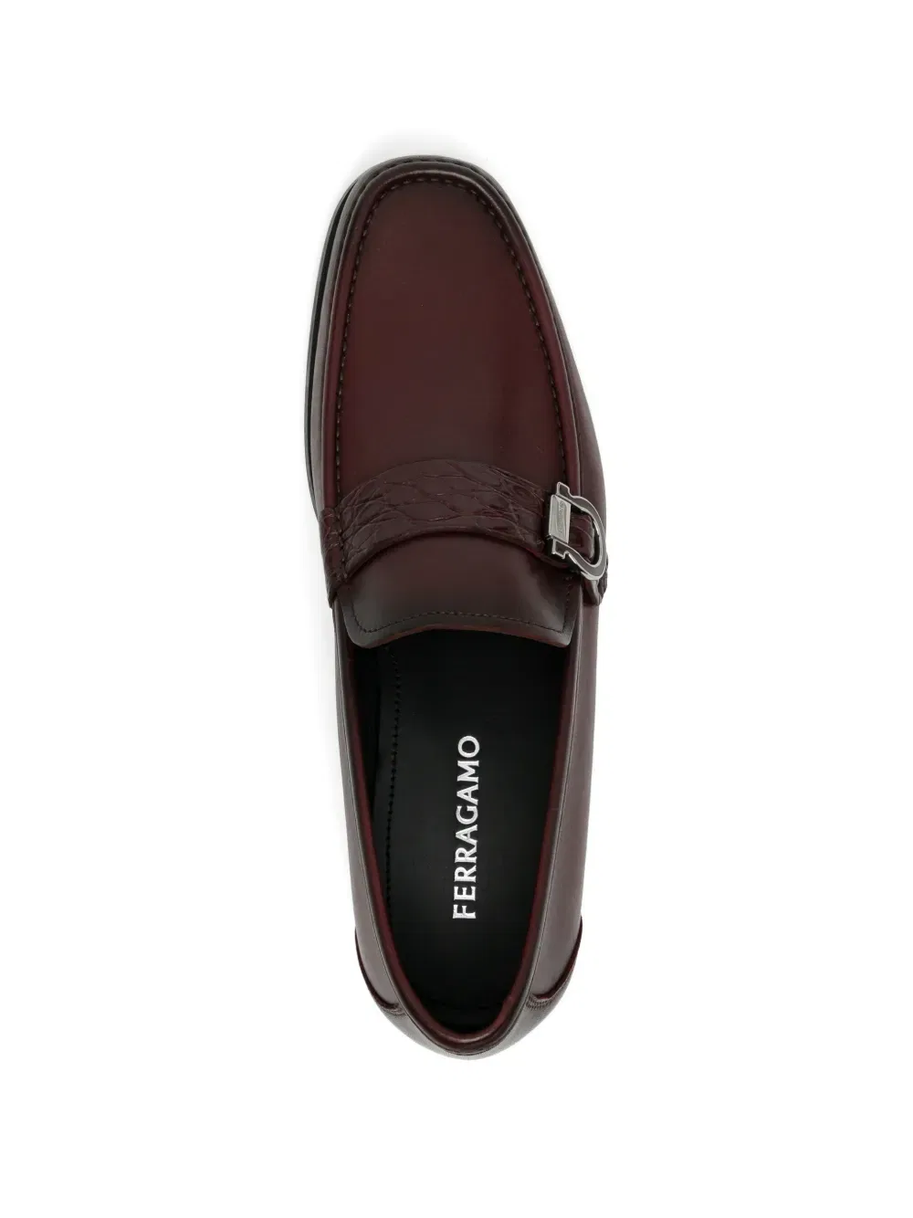 Кожаные лоферы Gancini Ferragamo, красный — фото 4