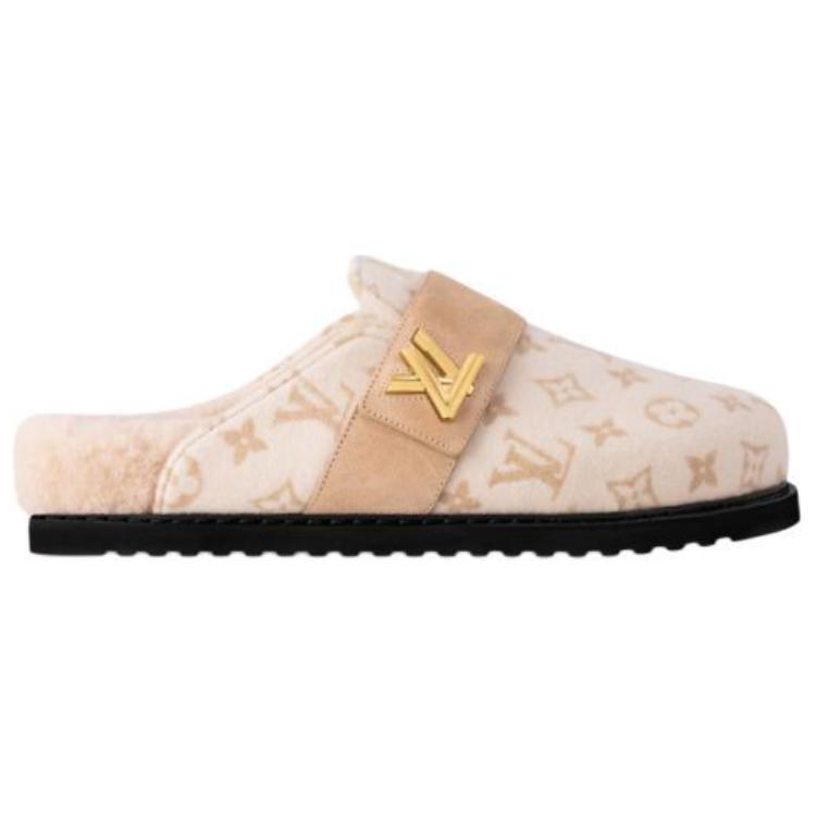 Закрытые тапочки женские бежевые LOUIS VUITTON