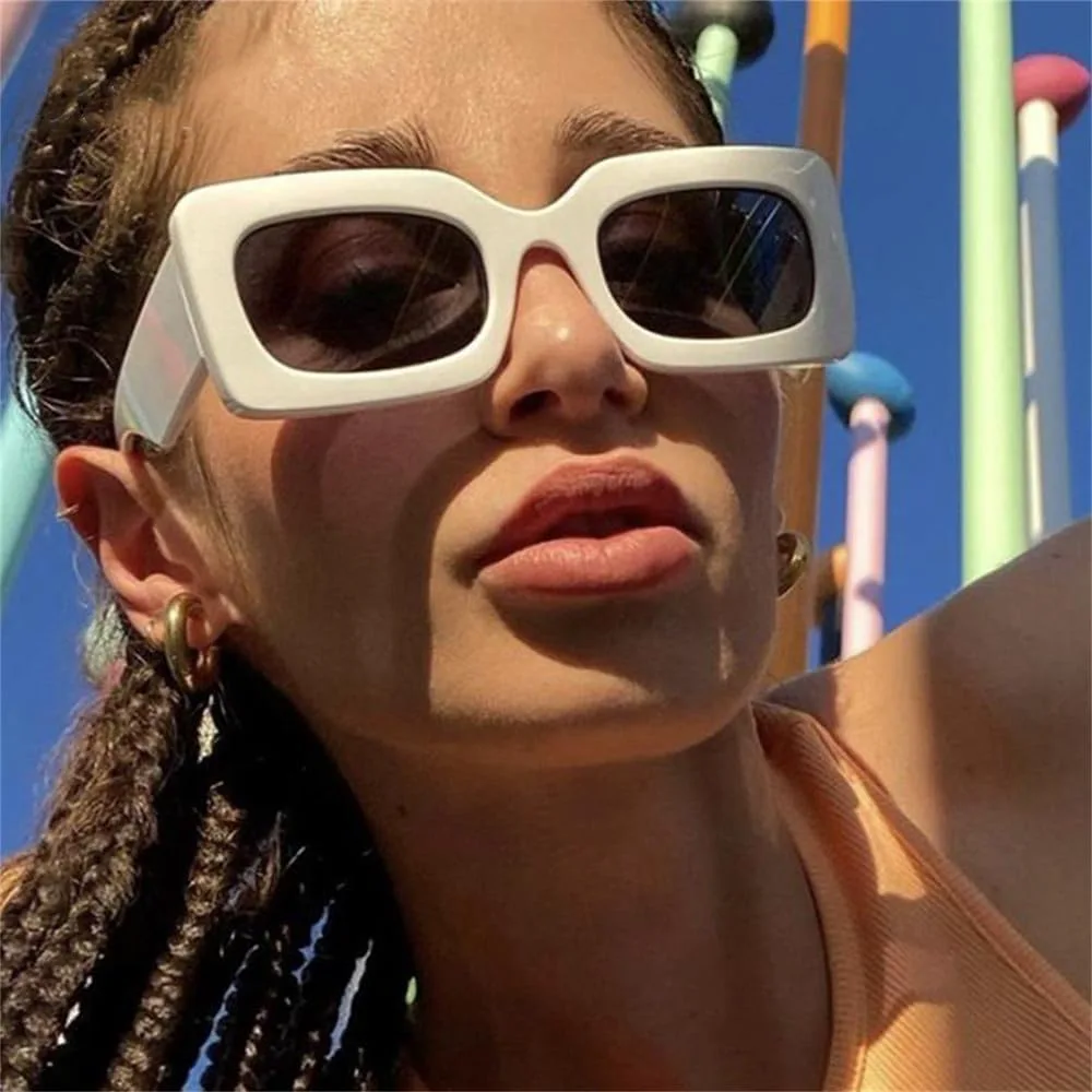 

Солнцезащитные очки для женщин в стиле ретро, ​​большая прямоугольная оправа, женские солнцезащитные очки, защита от УФ-излучения UV400 HPIRME, Pink Pink