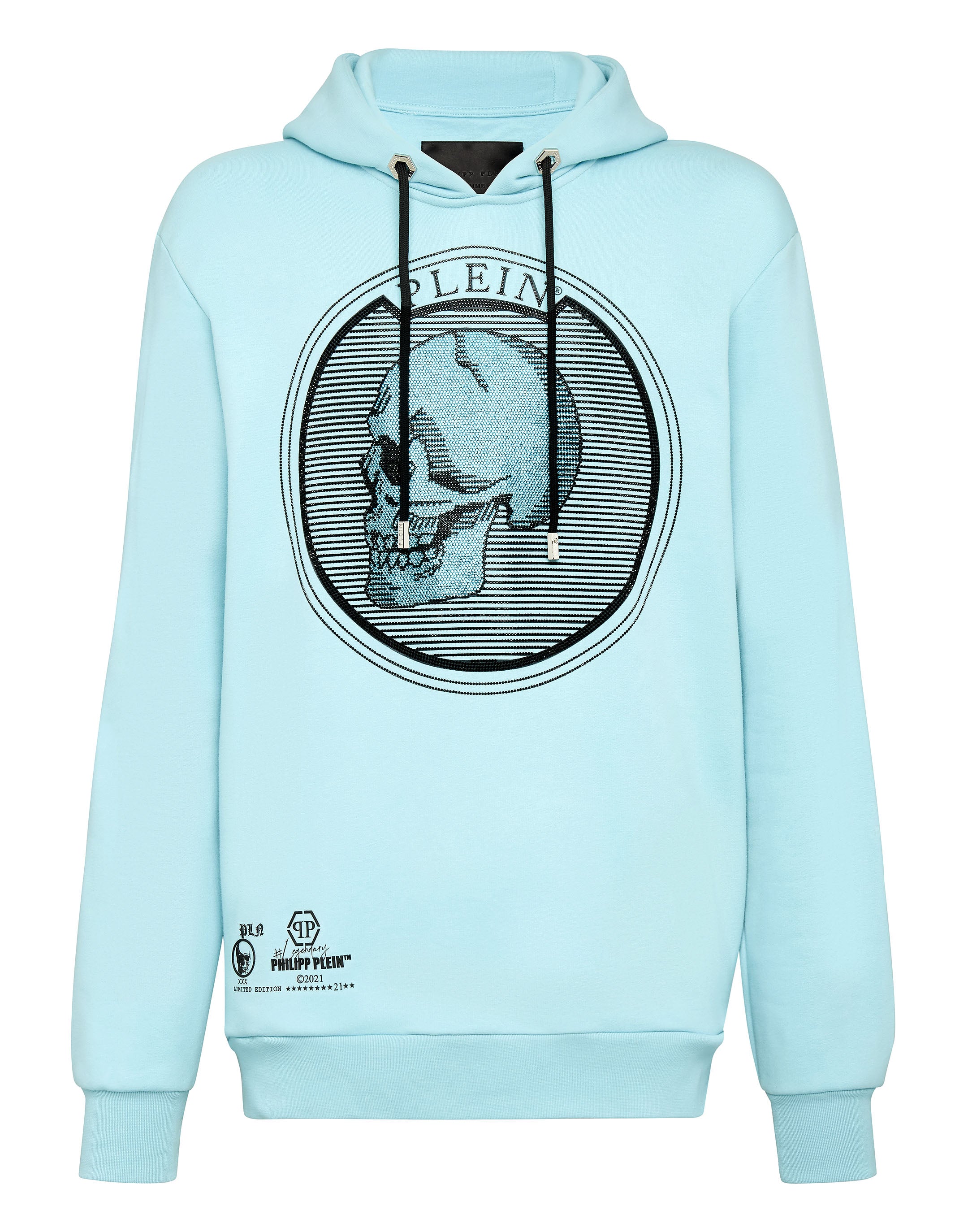 

Толстовка с капюшоном Outline Skull crystal PHILIPP PLEIN, светло-голубой