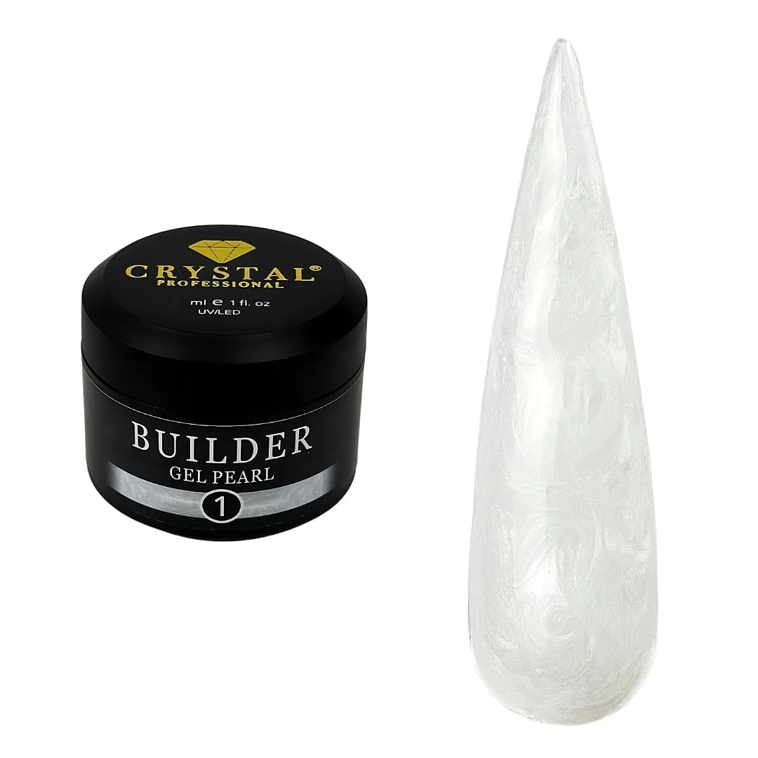 Строительный гель для ногтей с жемчужным шиммером, 15 мл Crystal Professional, Pearl White 001