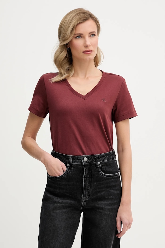 

Хлопковая футболка Calvin Klein Jeans, красный