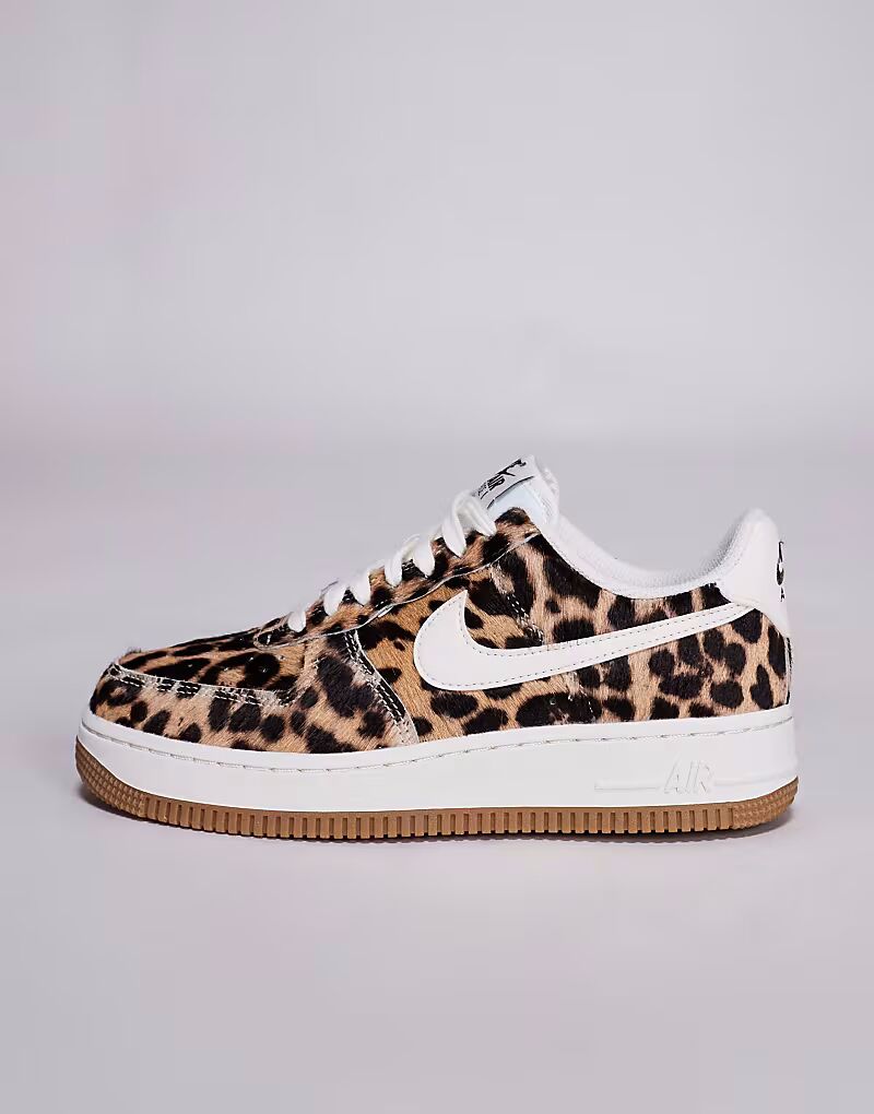 Кроссовки унисекс Nike Air Force 1 в леопардовом и белом цветах