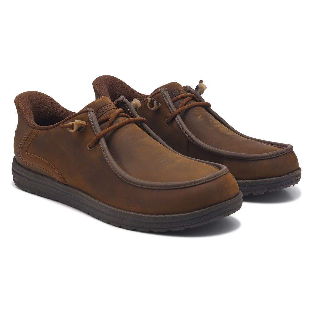 

Slip-Ins melson кожаные мокасины без шнурков Skechers, dark brown