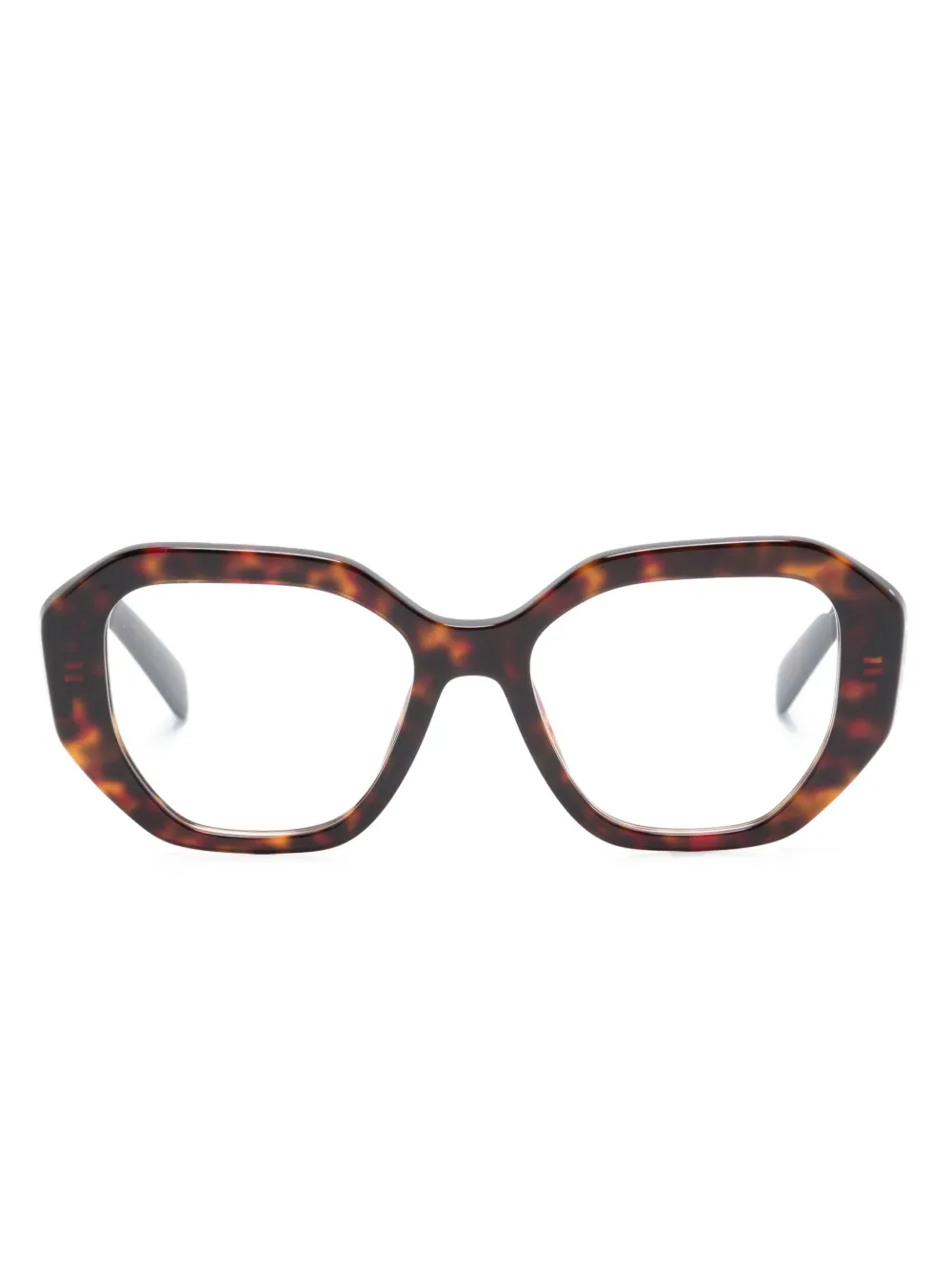 

Очки в геометричной оправе черепаховой расцветки Prada Eyewear, коричневый