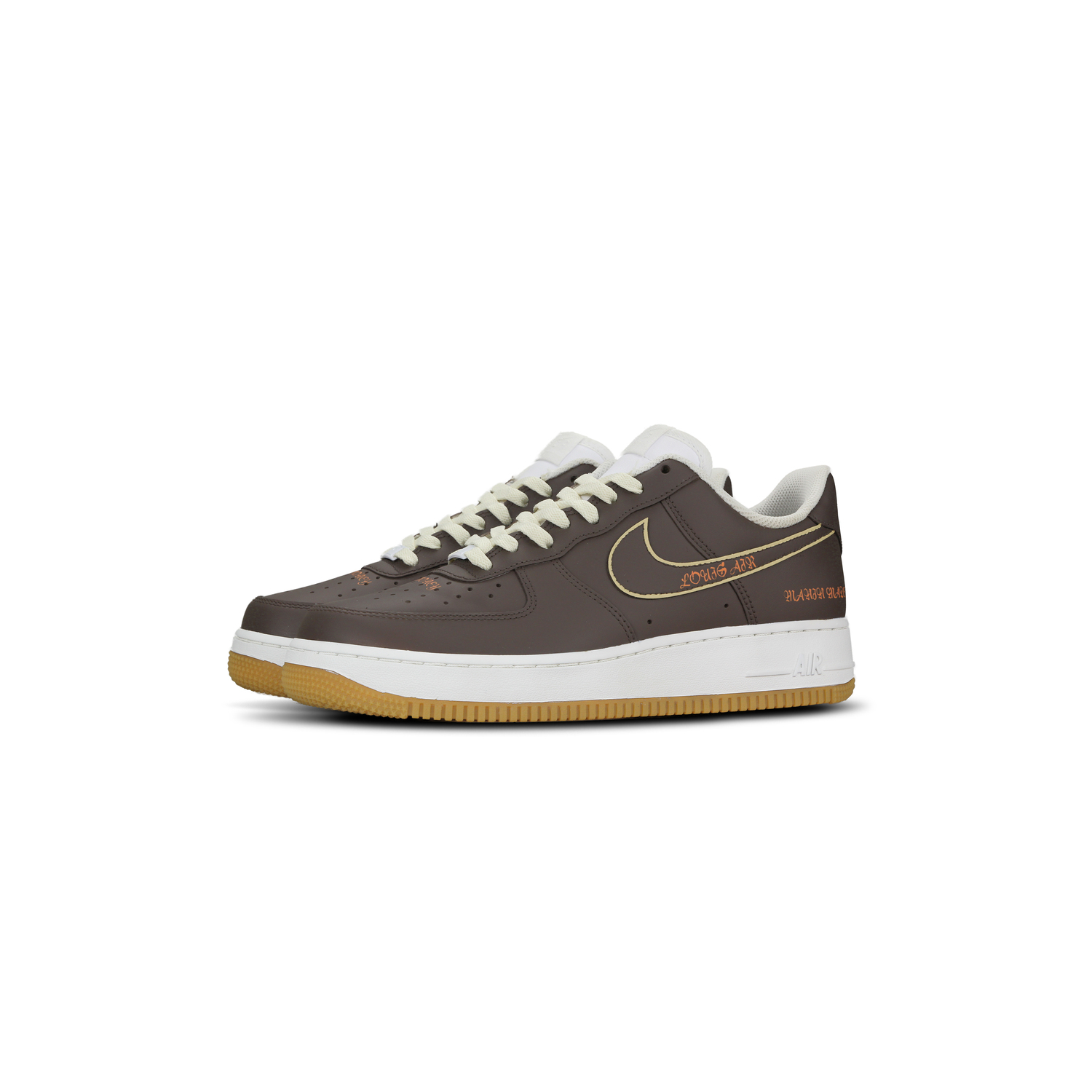 Nike Кроссовки для скейтбординга Air Force 1 Abrasion Resistant Slip Resistant Low top мужские, коричневые — фото 4