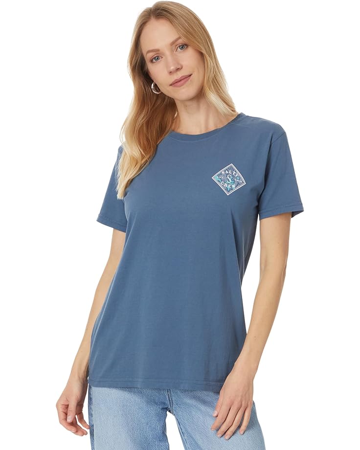 

Футболка Salty Crew Floral Tippet Boyfriend Tee, цвет Denim