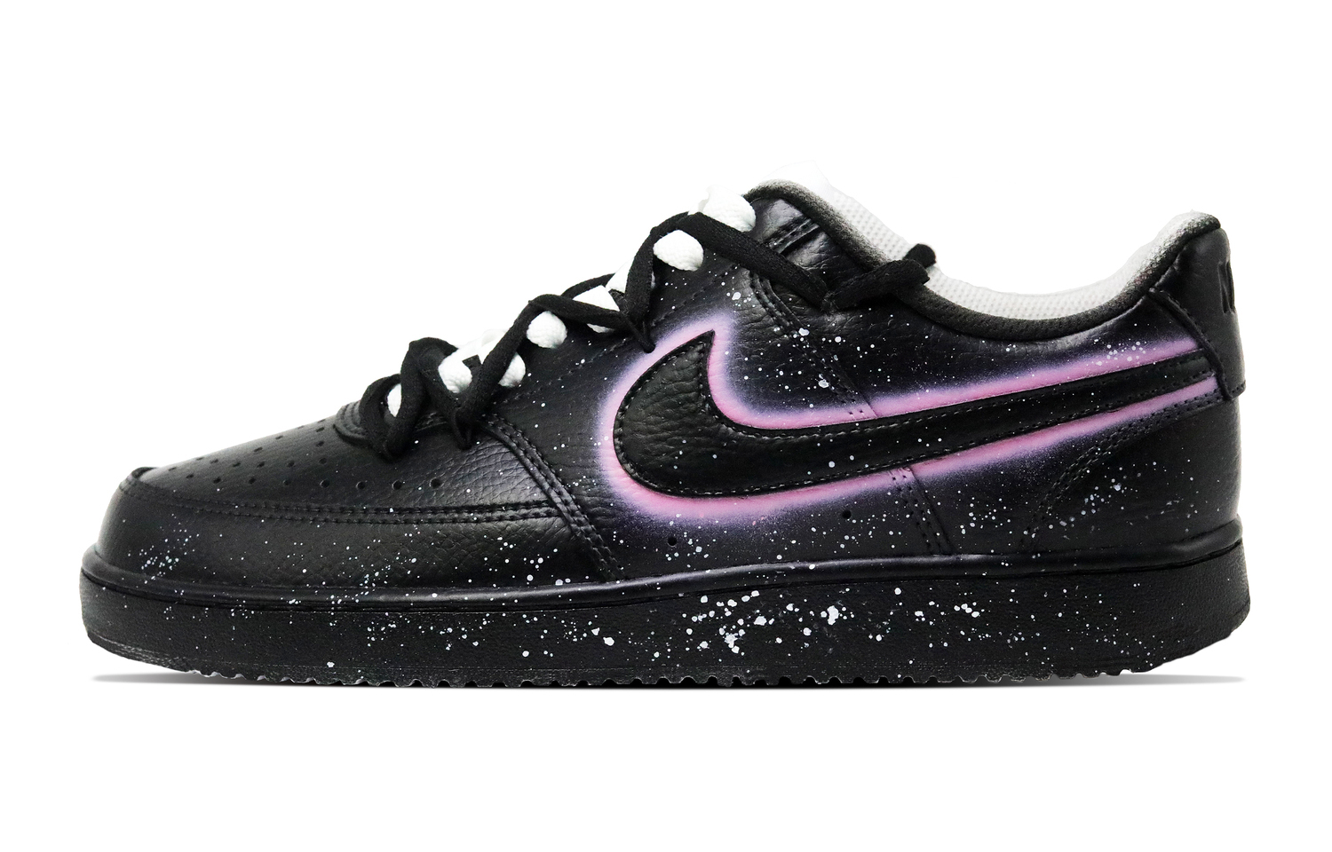 

Nike Кроссовки Court Vision 1 Party устойчивые к истиранию низкие для скейтбординга унисекс черно-розовые, цвет Black Pink