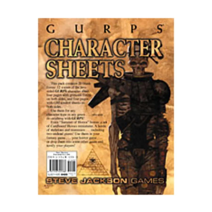 

Character Sheets, GURPS (1st-3rd Edition) - Core & Assorted, мягкая обложка