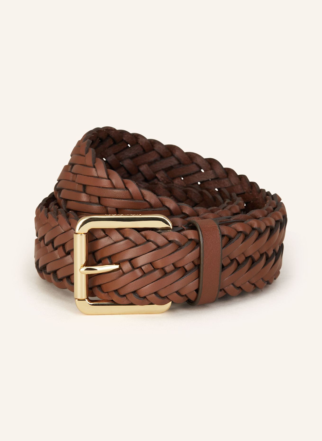 

Плетеный кожаный ремень Lauren Ralph Lauren, коричневый