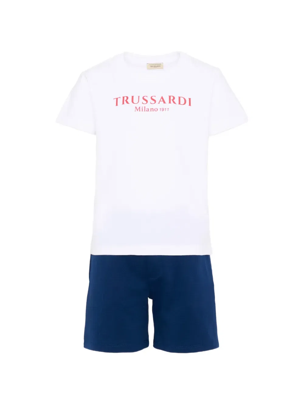 Комплект из футболки и шортов с логотипом Trussardi Junior, белый
