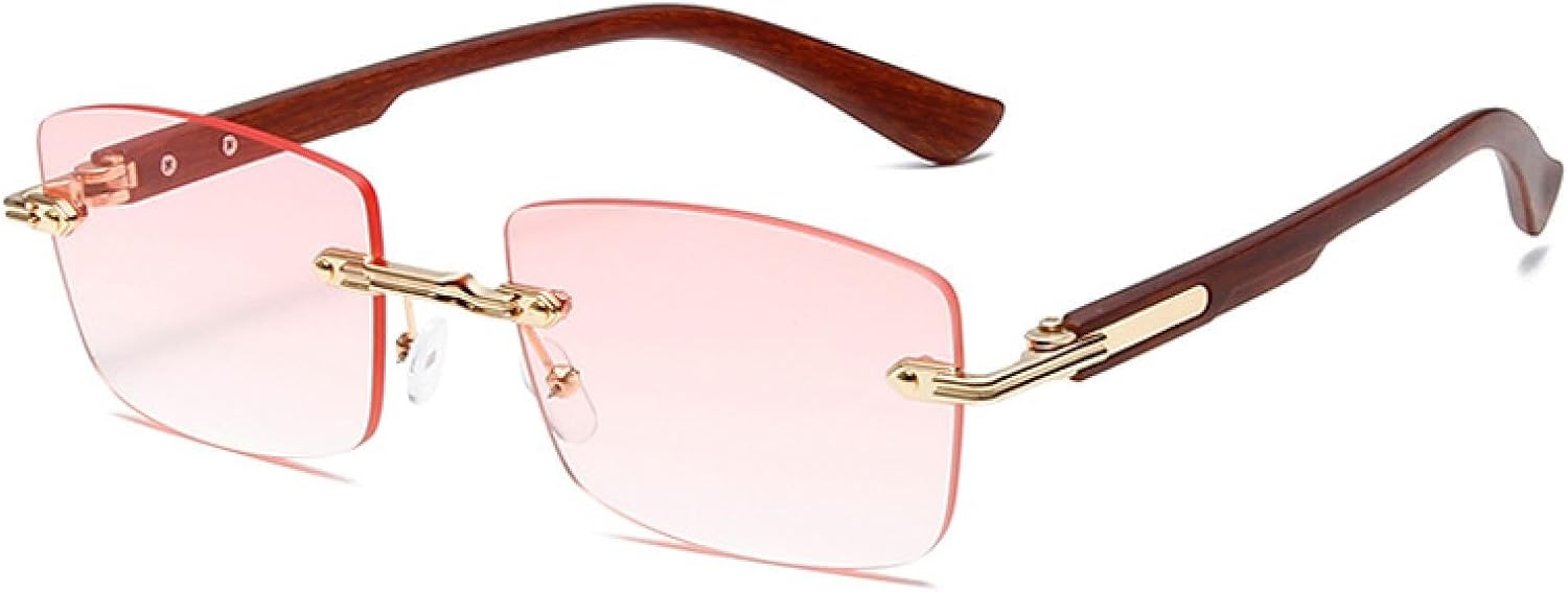 

Популярные модные женские солнцезащитные очки в винтажном стиле, без оправы, прозрачные, с градиентом, защита от ультрафиолета UV400; мужские очки в стиле панк TVTBBVV, Golden Pink Gradient