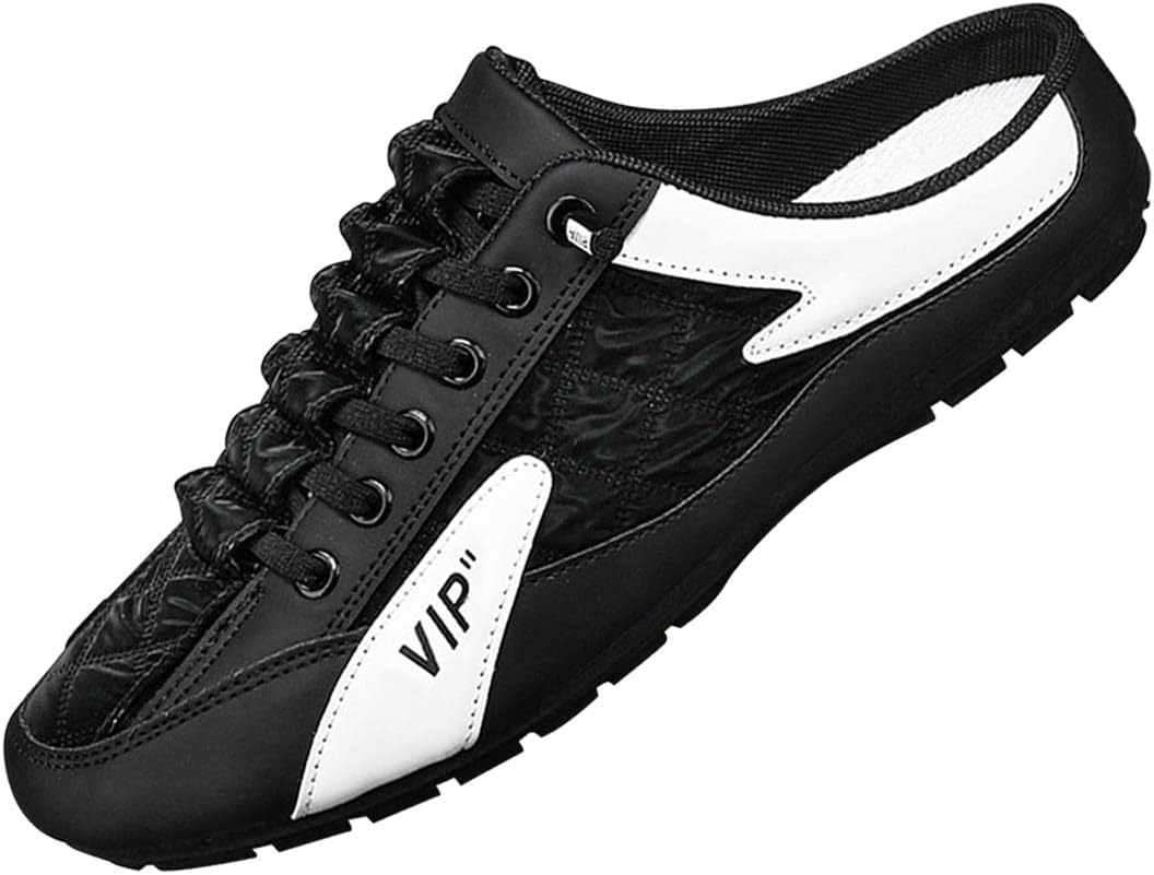 

Мужские слипоны UxicRuya модные, для весны и лета, повседневные для дома и прогулок на улице, кроссовки-мюли, нескользящие, удобные лоферы для работы, походов и треккинга Generic, черный