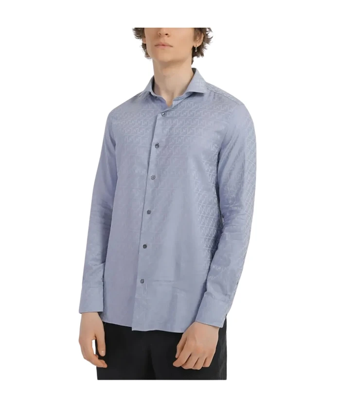 

Хлопковая рубашка Emporio Armani, синий