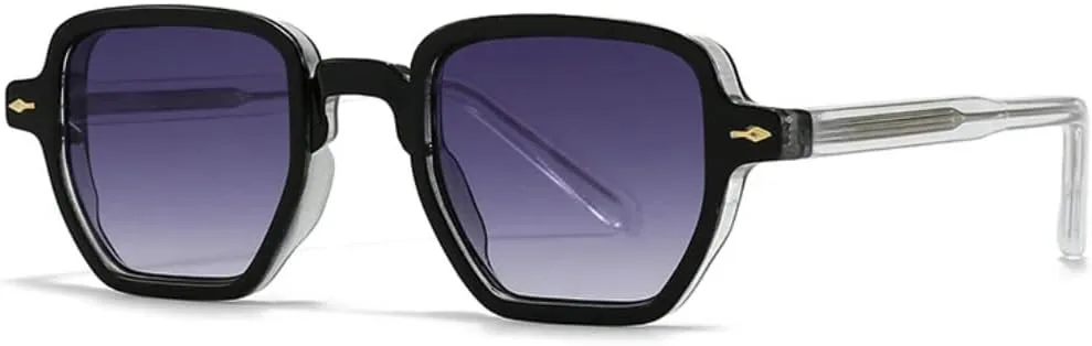 

Популярные маленькие солнцезащитные очки для женщин и мужчин в стиле ретро с заклепками, защита от УФ-излучения UV400 с градиентом UATXTAU, Black Gray Gradient