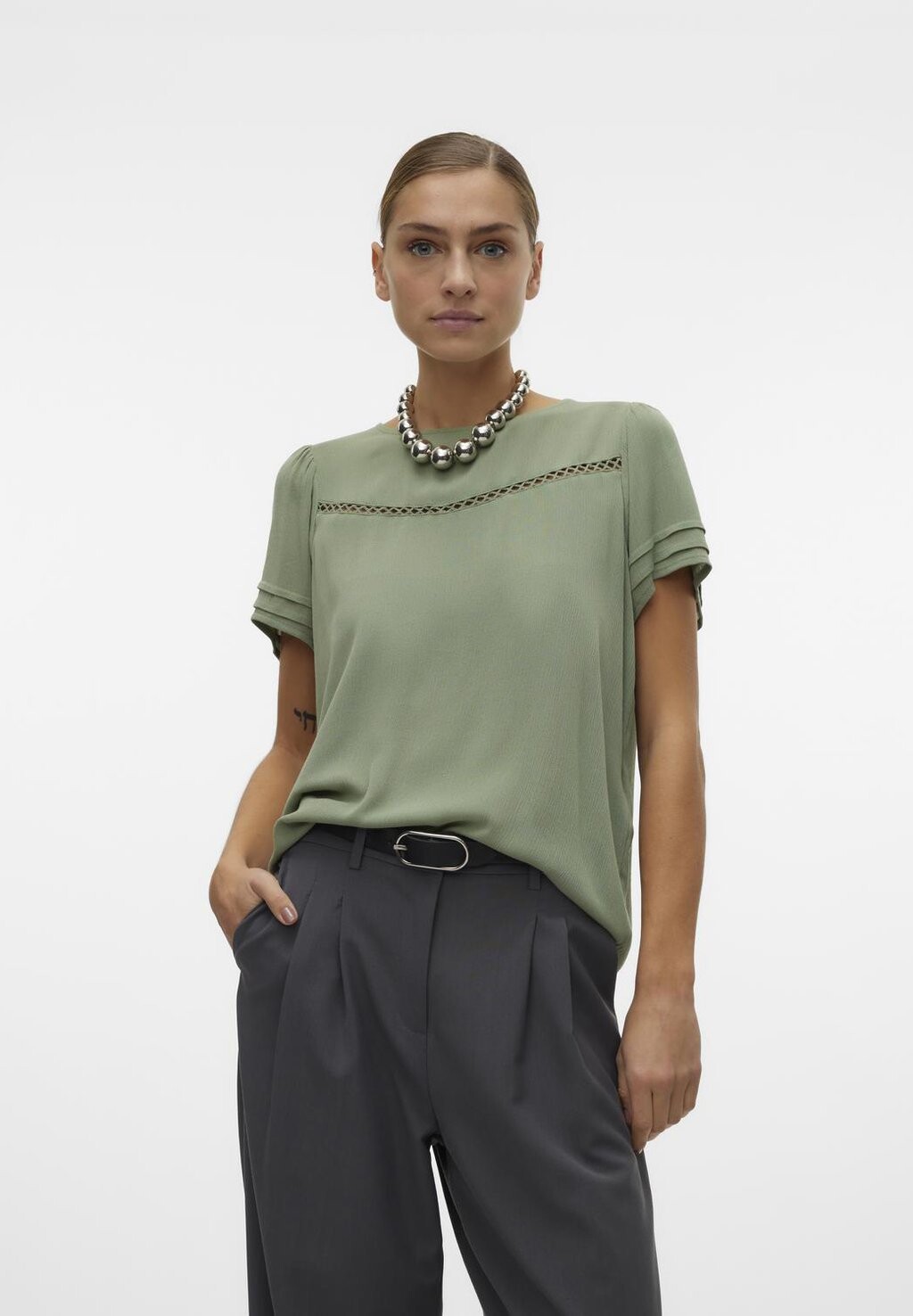 

Блузка VMMENNY Vero Moda, цвет hedge green
