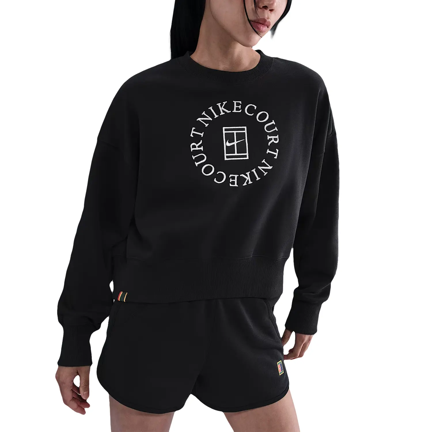 

Флисовая оверсайз толстовка Court Heritage Phoenix женская Nike, черный