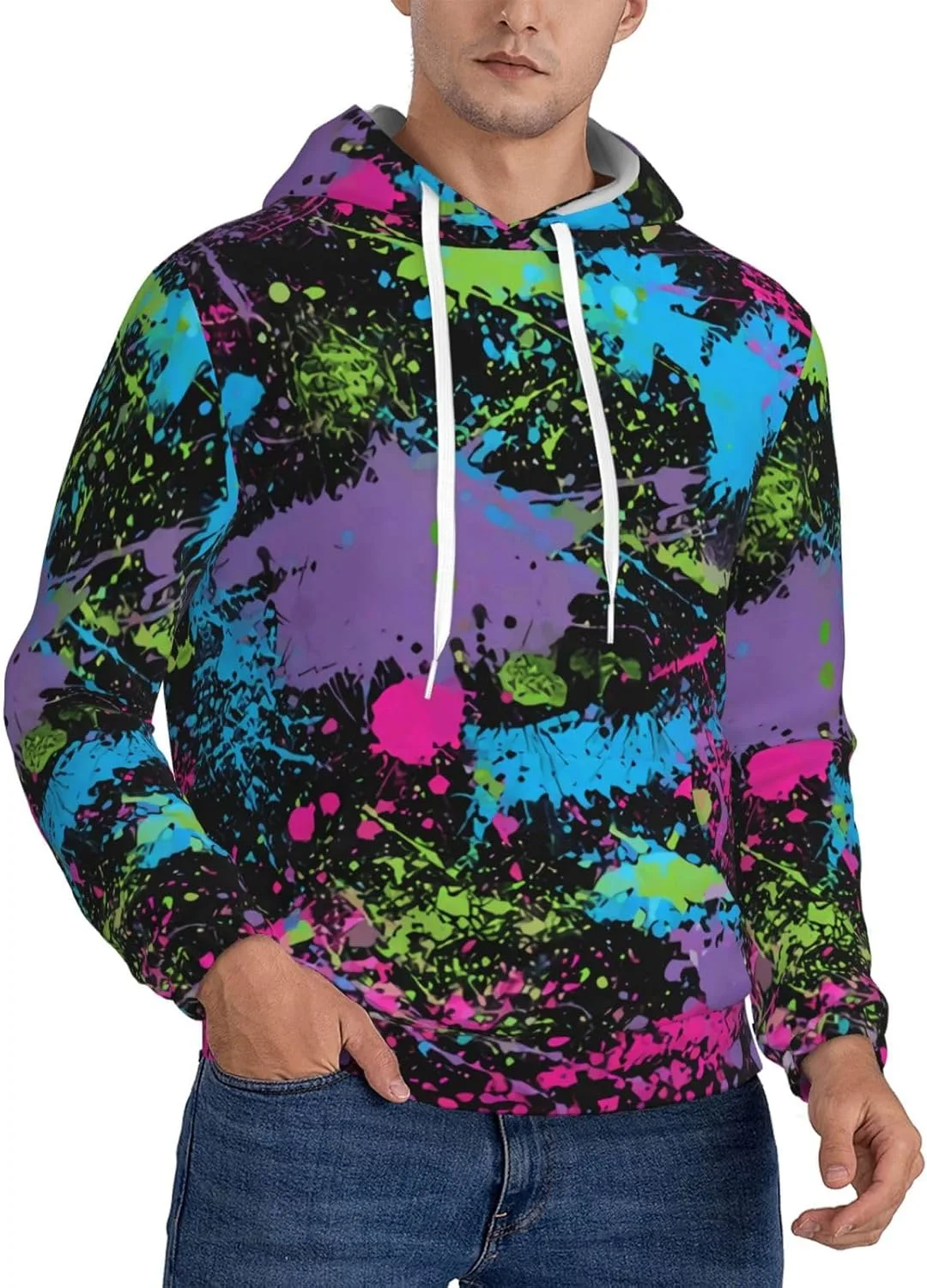 

Толстовка с капюшоном Rainbow Of Neon Paint Splatters SDERDZSE