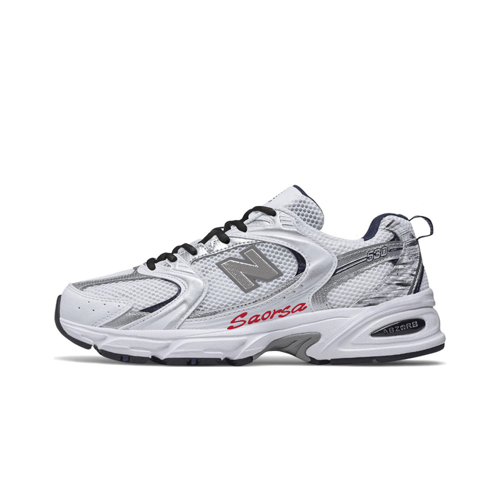 

New Balance Кроссовки для бега NB 530 с амортизацией, устойчивые к истиранию, дышащие, низкие, унисекс, белый черный красный