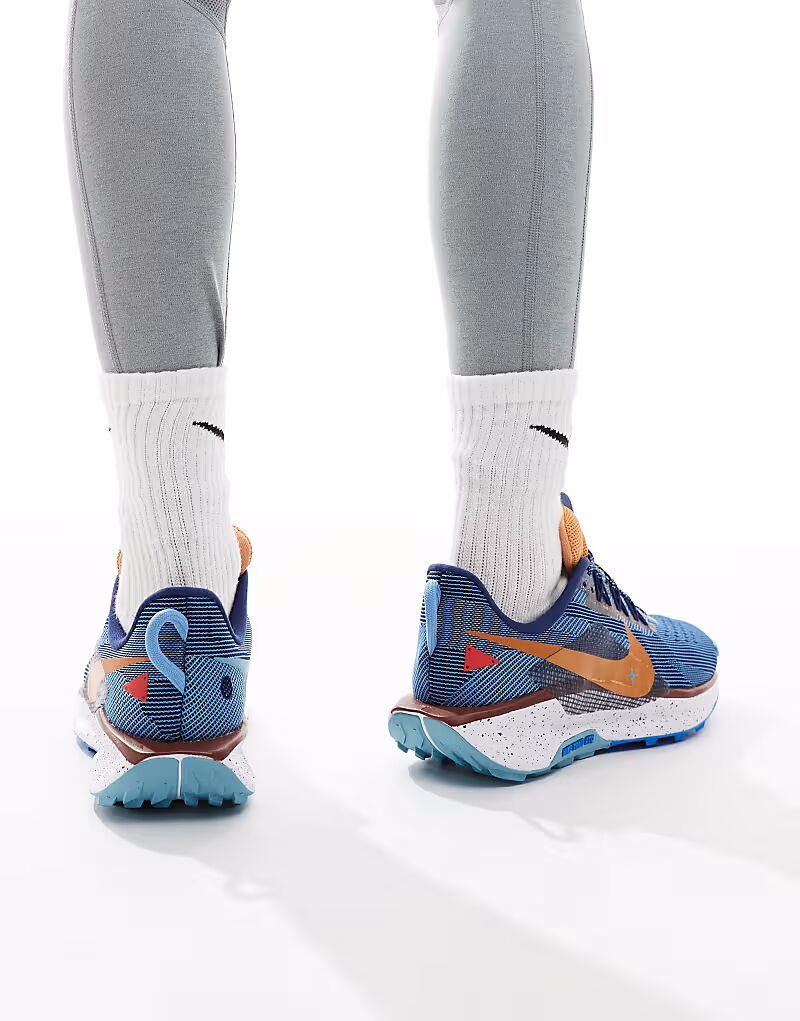 Кроссовки Nike Running ReactX Pegasus Trail 5 темно-синего и белого цветов — фото 4